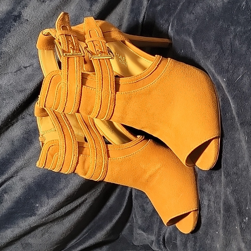 Michael Kors Suede Peekaboo Stilletto Heel Booties